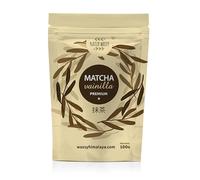 Thé matcha à la vanille, de qualité supérieure, en poudre. 100 % naturel. 100 g, puissant désintoxication et antioxydant. Matcha pur cultivé. 100 doses (100 g, vanille)