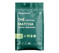 Thé Matcha Bio Japonais 100g, Poudre Matcha Ceremonie Récolté au Japon Vegan, Grade Cérémoniel sans OGM, sans Pesticides ni Additifs, Naturellement Riche en Catéchines et Vitamines