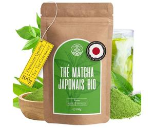 Thé Matcha Bio Japonais Monte Nativo (100g) - Thé vert Matcha poudre naturel - Idéal à boire, pour cuisiner et dans le lait - 100% pur et naturel, sans additifs - Excellente alternative au café