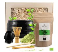 Thé Matcha Bio Kit Coffret Mary Rose Japonais 100g Accessoires Bol Noir 500 ml Bambou Fouet Chasen Cuillère
