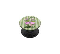 Thé Matcha Girlie Green Fun PopSockets PopGrip Adhésif