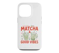 Thé Matcha glacé à la Vanille Good Vibes Cute Matcha Tea Coque pour iPhone 13 Pro