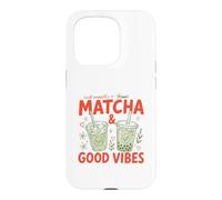Thé Matcha glacé à la Vanille Good Vibes Cute Matcha Tea Coque pour iPhone 15 Pro