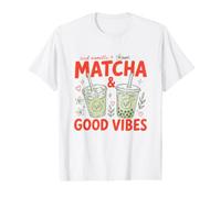 Thé Matcha glacé à la Vanille Good Vibes Cute Matcha Tea T-Shirt Graphique avec Valeur