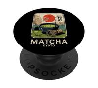 Thé Matcha Japon Kyoto Rétro Japonais Kanji Souvenir PopSockets PopGrip Adhésif
