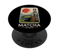 Thé Matcha Japon Kyoto Rétro Japonais Kanji Souvenir PopSockets PopGrip Adhésif