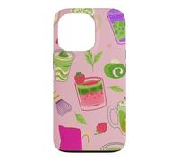 thé Matcha Rose Smoothie Fraise Coque pour iPhone 13 Pro