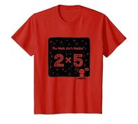 The Math Ain't Mathin' 2x5 Humour mathématique drôle T-Shirt, Enfant, Rouge, 3 Ans