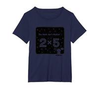 The Math Ain't Mathin' 2x5 Humour mathématique drôle T-Shirt, Femme Grandes Tailles, Bleu Marine, 1X