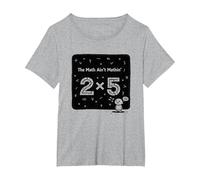 The Math Ain't Mathin' 2x5 Humour mathématique drôle T-Shirt, Femme Grandes Tailles, Gris Chiné, 1X