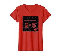 The Math Ain't Mathin' 2x5 Humour mathématique drôle T-Shirt, Femme, Rouge, 3XL