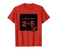 The Math Ain't Mathin' 2x5 Humour mathématique drôle T-Shirt, Homme, Rouge, M