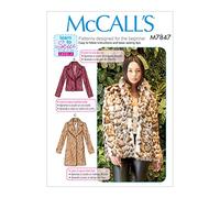 The McCall Pattern Company McCall's M7847OSZ Patron de Couture pour Manteau pour Femme Cuisse Tailles XS à XL Motif McCall X