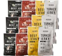 THE MEAT MAKERS High Protein Snack Jerky Sport Mix 480g (12x40g) Beef Jerky, Turkey Jerky High Protein Meat Snack - Snacks hypocaloriques viande séchée pour humains