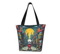 The Mechanical City with red figures Women Fashion Shoulder Bag Shopping Handbag suitable for weekend travel shopping shoulder bag messenger bag