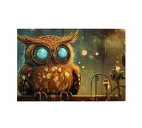 The Mechanical Owl Has Blue Eyes Puzzle de 1000 pièces en bois pour adultes Cadeaux Décoration d'intérieur