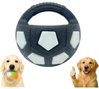 The Mellow Dog Balle apaisante avec poignée - Jouet couineur en caoutchouc durable pour les mâcheurs agressifs, balle flottante pour jouer dans l'eau et soulager l'anxiété (c)