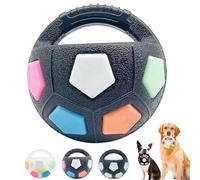 The Mellow Dog Balle apaisante avec poignée, jouet de football interactif couineur pour chien, balle en caoutchouc à mâcher pour chiens de petite, moyenne et grande taille, parfaite pour rapporter