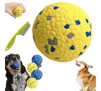 The Mellow Dog Calming Ball, Indestructible Dog Tennis Balls, Durable Bouncy Dog Toy Balls, Dog Balls for Teething, Interactive Dog Toys for Fetch Game (Yellow)