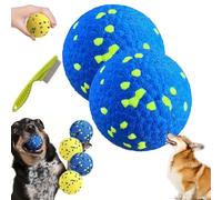The Mellow Dog Calming Ball, Indestructible Dog Tennis Balls, Durable Bouncy Dog Toy Balls, Dog Balls for Teething, Interactive Dog Toys for Fetch Game (2*Blue)