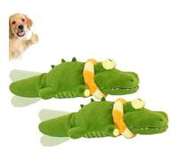 The Mellow Dog - Calming Crocodile, 2025 New Automatic Tail-Wagging Dog Toy, Machine Washable USB Charging, Soft & Washable Cover, Interactive Plush for Dogs for Small, Medium & Large Dogs (2 Pcs)