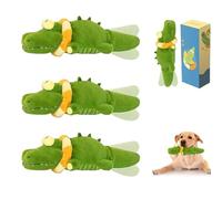 The Mellow Dog - Calming Crocodile, Calming Crocodile Dog Toy, Cute Interactive Dogs Toy, Automatic Tail - Wagging, Machine Washable USB Charging, Interactive & Emotional Support Plush (three)