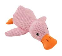 The Mellow Dog Canard calmant mignon sans rembourrage avec couineur doux et durable Jouet couineur pour chien Jouet à mâcher pour le nettoyage des dents des chiens de grande et petite taille