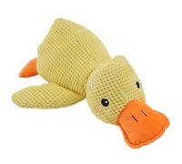 The Mellow Dog Canard calmant mignon sans rembourrage avec couineur doux et durable Jouet couineur pour chien Jouet à mâcher pour le nettoyage des dents des chiens de grande et petite taille