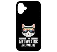 The Meowtains are Calling Funny Cat Ski Hommes Femmes Hiver Coque pour iPhone 16 Plus