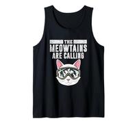 The Meowtains are Calling Funny Cat Ski Hommes Femmes Hiver Débardeur