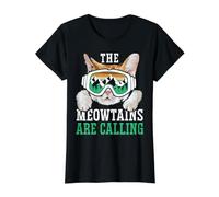 The Meowtains are Calling Snowboard T-Shirt Graphique avec Valeur