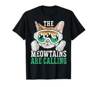 The Meowtains are Calling Snowboard T-Shirt Graphique avec Valeur