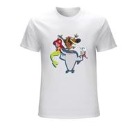 The Mermaid Zig Sharko Simple and Funny an Uninhabited Island of Volcanoes Men White T-Shirt Print Unisex Cotton Tee Shirt L
