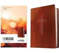 The Message Deluxe Gift Bible (aspect cuir, croix dorée marron foncé)