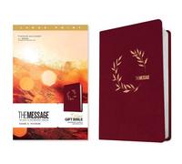The Message Deluxe Gift Bible, Large Print (Leather-Look, Cranberry Laurels)