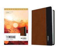 The Message Deluxe Gift Bible, Large Print (Leather-Look, Saddle Tan/Black)