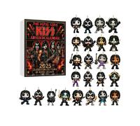 The Metal Gods of KISS Band Advent Calendar 2025,24 Days Countdown Calendar,2D Flat Acrylic Iconic Musical Collectibles Gifts-one set