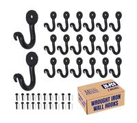 The Metal Magician Grand crochet de suspension en fer forgé à la main pour peignoir, 5,1 cm