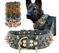 The Mighty - Collier pour Chien à Pointes cloutées - Protège Le Cou de Votre Chien Contre Les morsures, Durable et élégant, pour Grands Chiens (Noir, L)