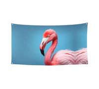 The Mighty Flamingo Bannière imprimée Drapeau à suspendre - 177,8 x 88,9 cm - Bannière de fête de vacances de Noël - 180 x 90 cm