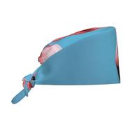 The Mighty Flamingo Pattern Bonnet de travail en tissu super absorbant la transpiration et séchage rapide Design réglable Noir
