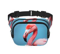 The Mighty Flamingo Sac à bandoulière tendance, sac banane de randonnée, sac à bandoulière carré double couche pour voyage et fitness, noir, taille unique