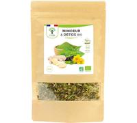 Thé Minceur Bio-Infusion Perte De Poids-Effet Amincissant Et Détox-Goût Savoureux-Thé Vert Gingembre Ortie Pissenlit-Fabriqué En France-Certification Ecocert-70g