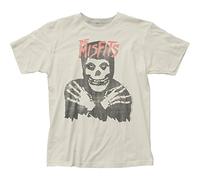 The Misfits - - Crâne Classique (affligé) T-Shirt Blanc en Vintage, Medium, Vintage White