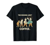 The Missing Link Funny Coffee Evolution Morning Humour T-Shirt