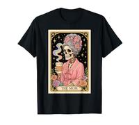 The Mom Tarot Card Mama Coquette Rose Bow Messy Bun Coffee T-Shirt