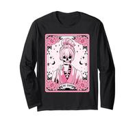 The Mom Tarot Card Skeleton Mama Coffee Lover Mother's Day Manche Longue