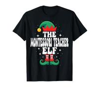 The Montessori Teacher Elf Funny Christmas Matching Family T-Shirt