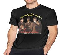 The Moody Blues T-Shirt Short Sleeve Casual Fashion Novelty Crew Neck Summer Cotton Tee Tops Men Black XXL