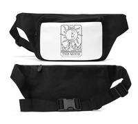 The Moon 8 Black Skull Tarot Card Graphic Sac banane unisexe Noir